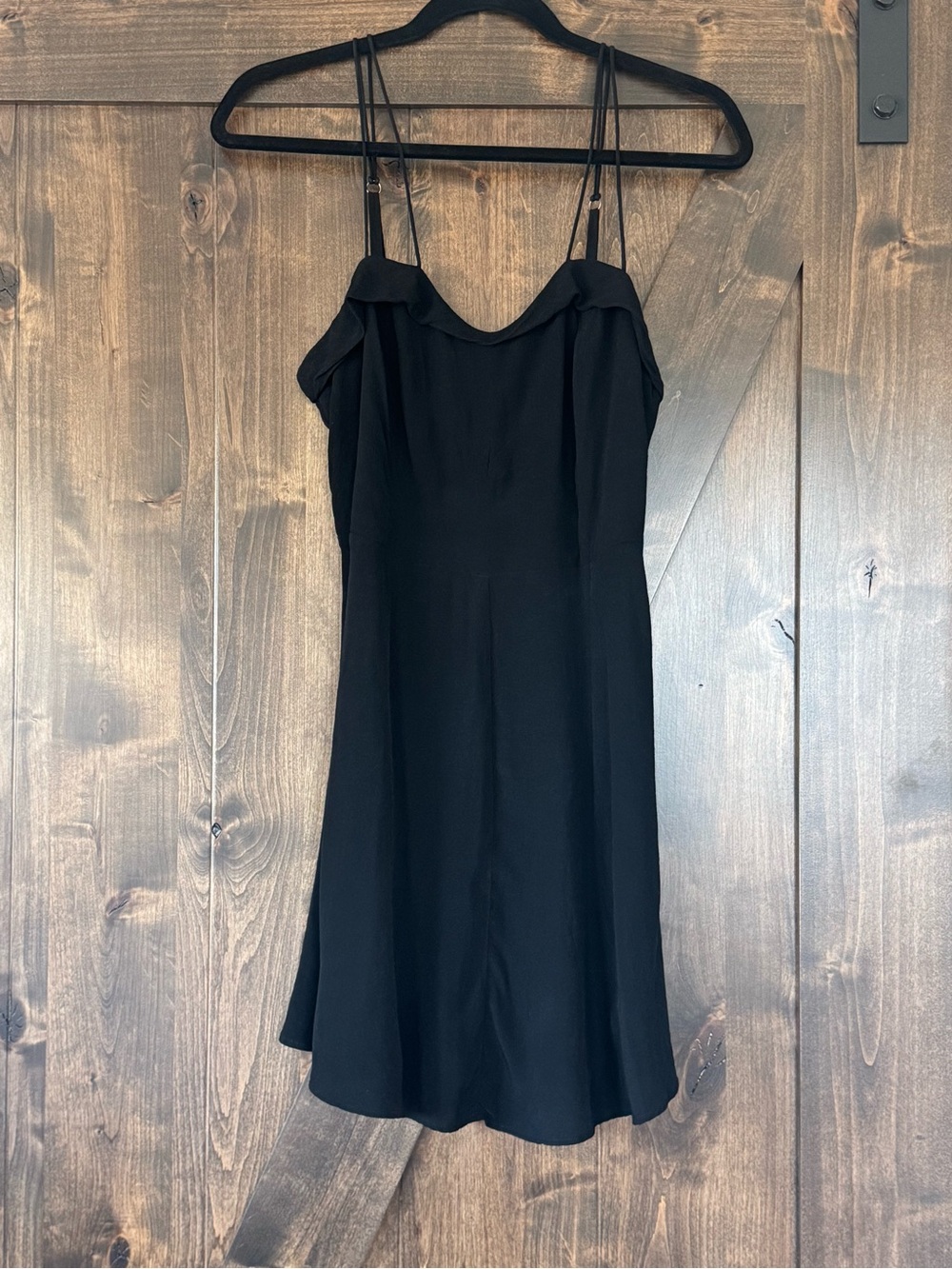 Kimchi Blue Black Double Spaghetti Strap Slip Dress